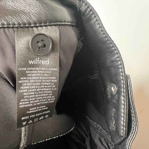 Aritzia Wilfred Rebel Black Faux Leather Straight Leg Pants Size 2 - Picture 7 of 8